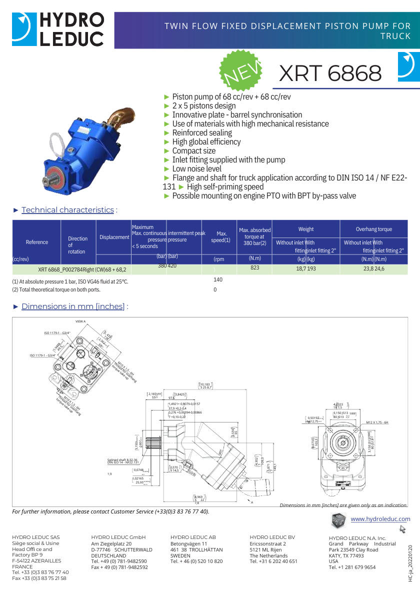 Bơm thủy lực Hydroleduc XRT6868