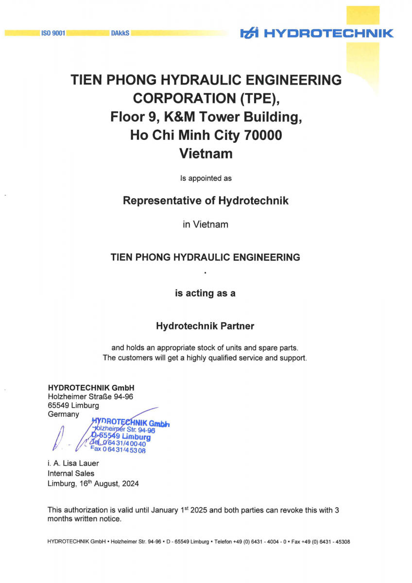 Hydrotechnik_Certificate